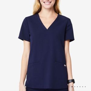 Figs Casma Three-Pocket Scrub Top Navy